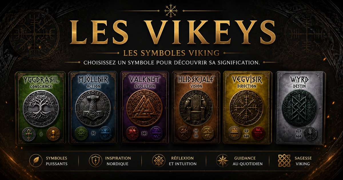 Les six cartes du jeu Vikeys